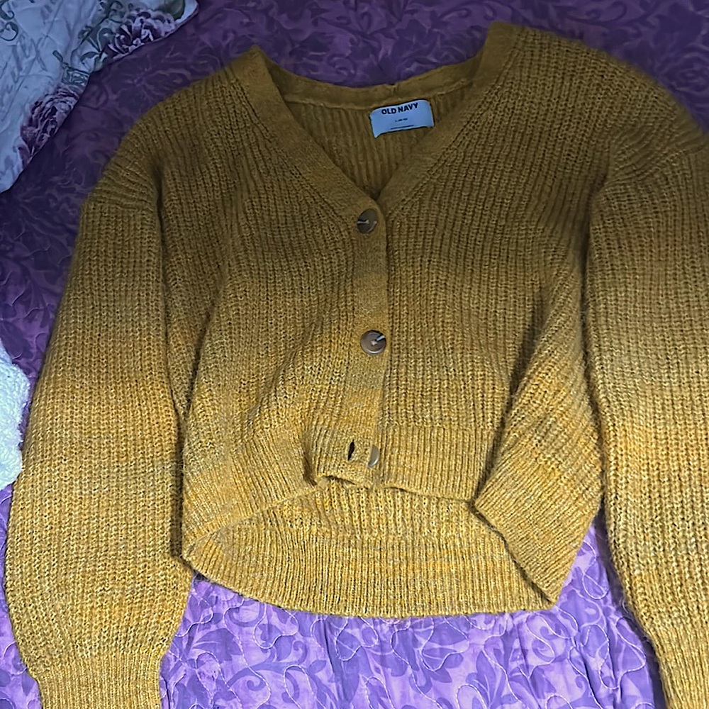 Girls Mustard Yellow Old Navy Cardigan